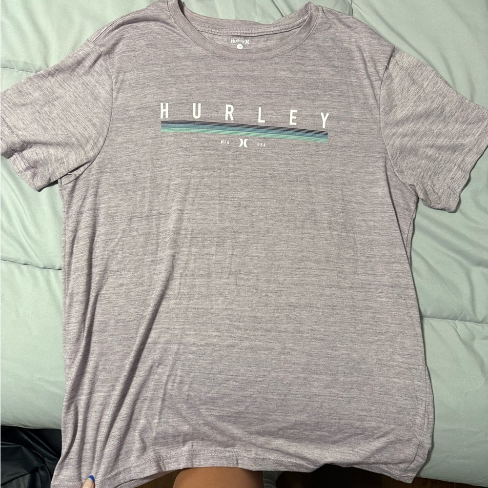 Hurley Gray Short Sleeve Tee Casual Crew Neck